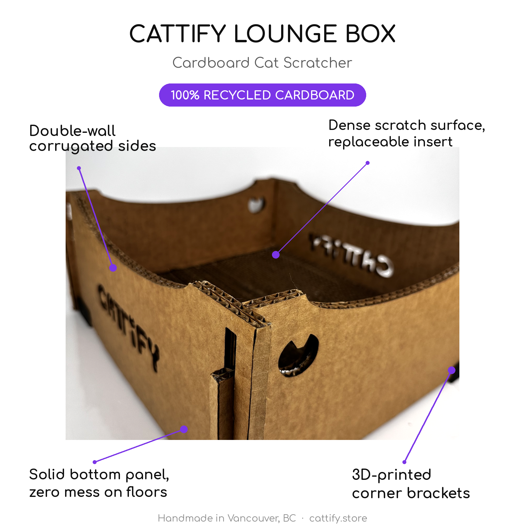 Cattify Cardboard Cat Scratcher — Lounge Box