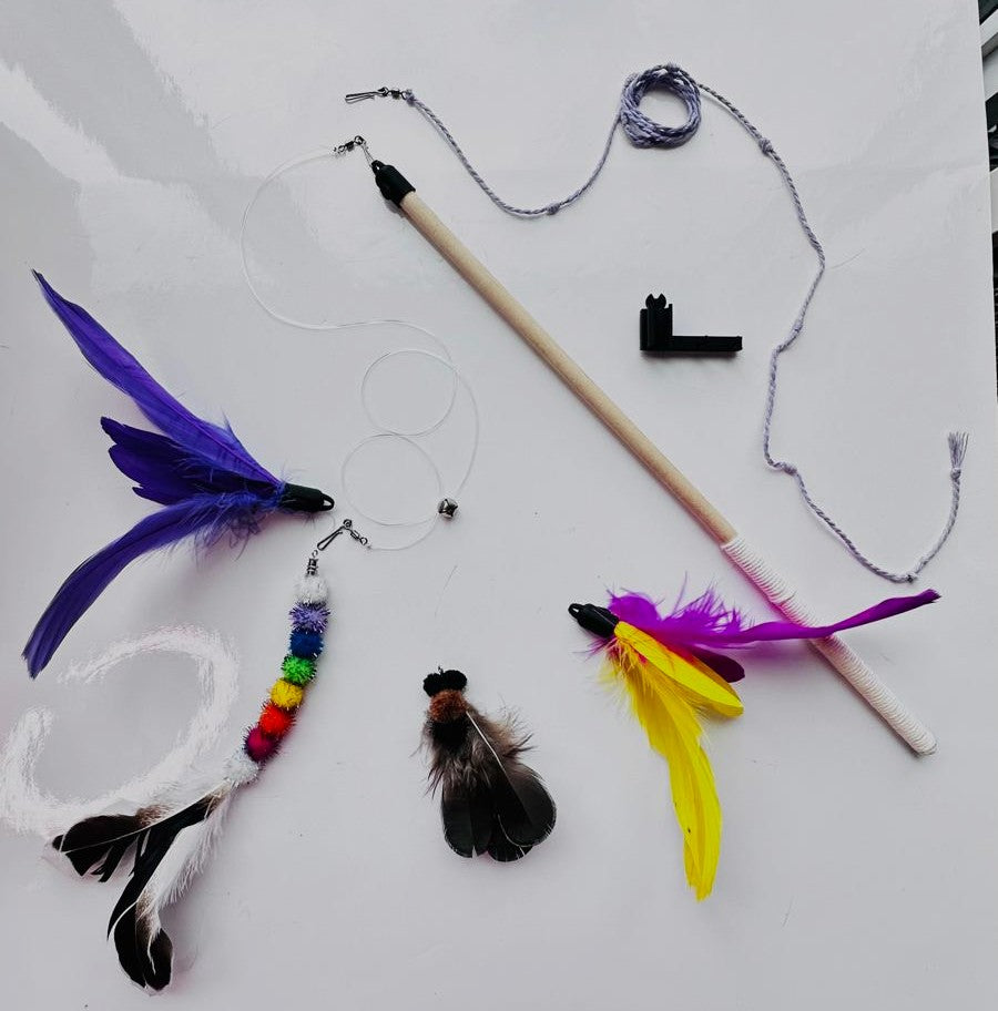 Cattify Cat Wand Bundle — Handmade Wand + 5 Interchangeable Lures