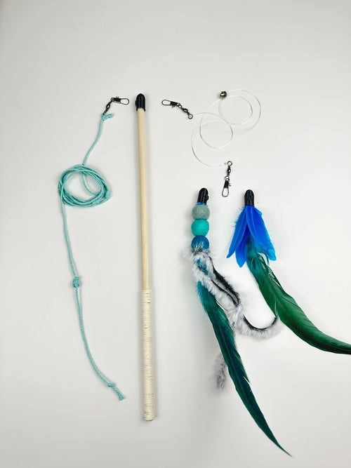Handmade Cat Wand Bundle — Wand + 3 Interchangeable Lures