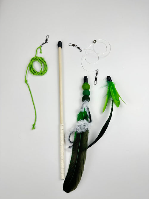 Handmade Cat Wand Bundle — Wand + 3 Interchangeable Lures